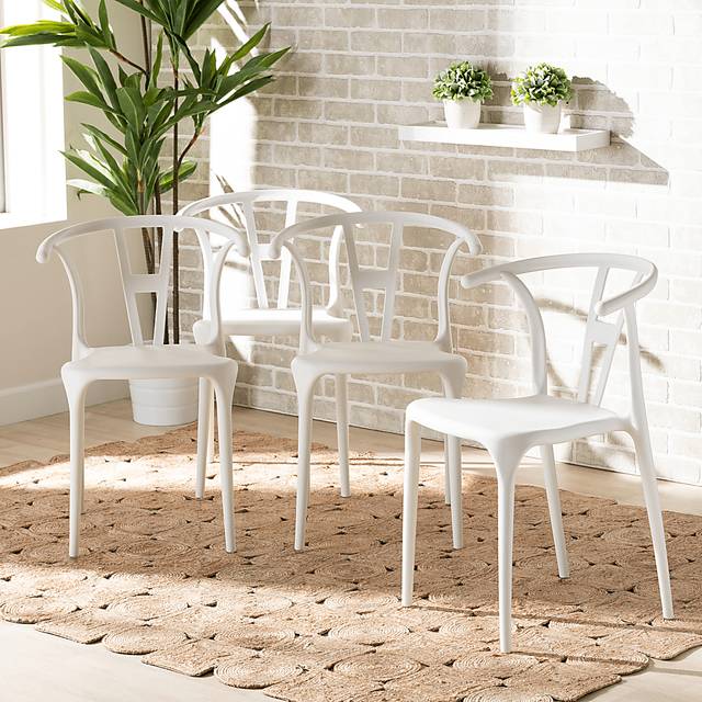 Valverde White Arm Chair, Set of 4 - Thumbnail - Image 2