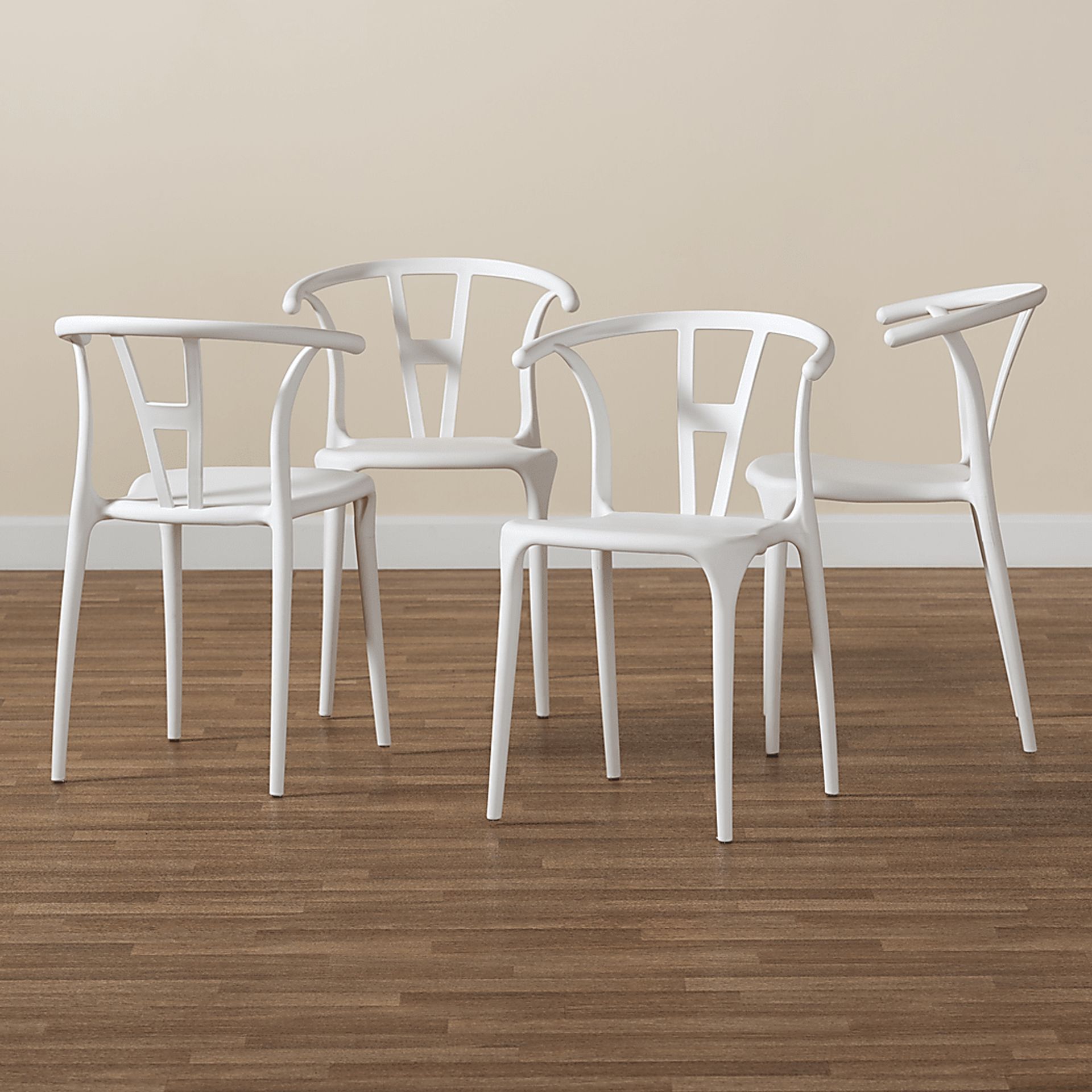 Valverde White Arm Chair, Set of 4 - Image 6
