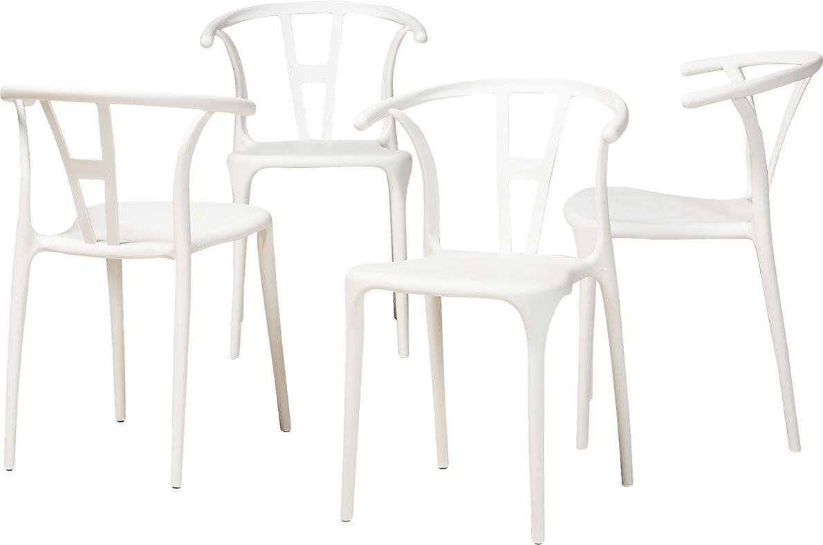 Valverde White Arm Chair Set of 4