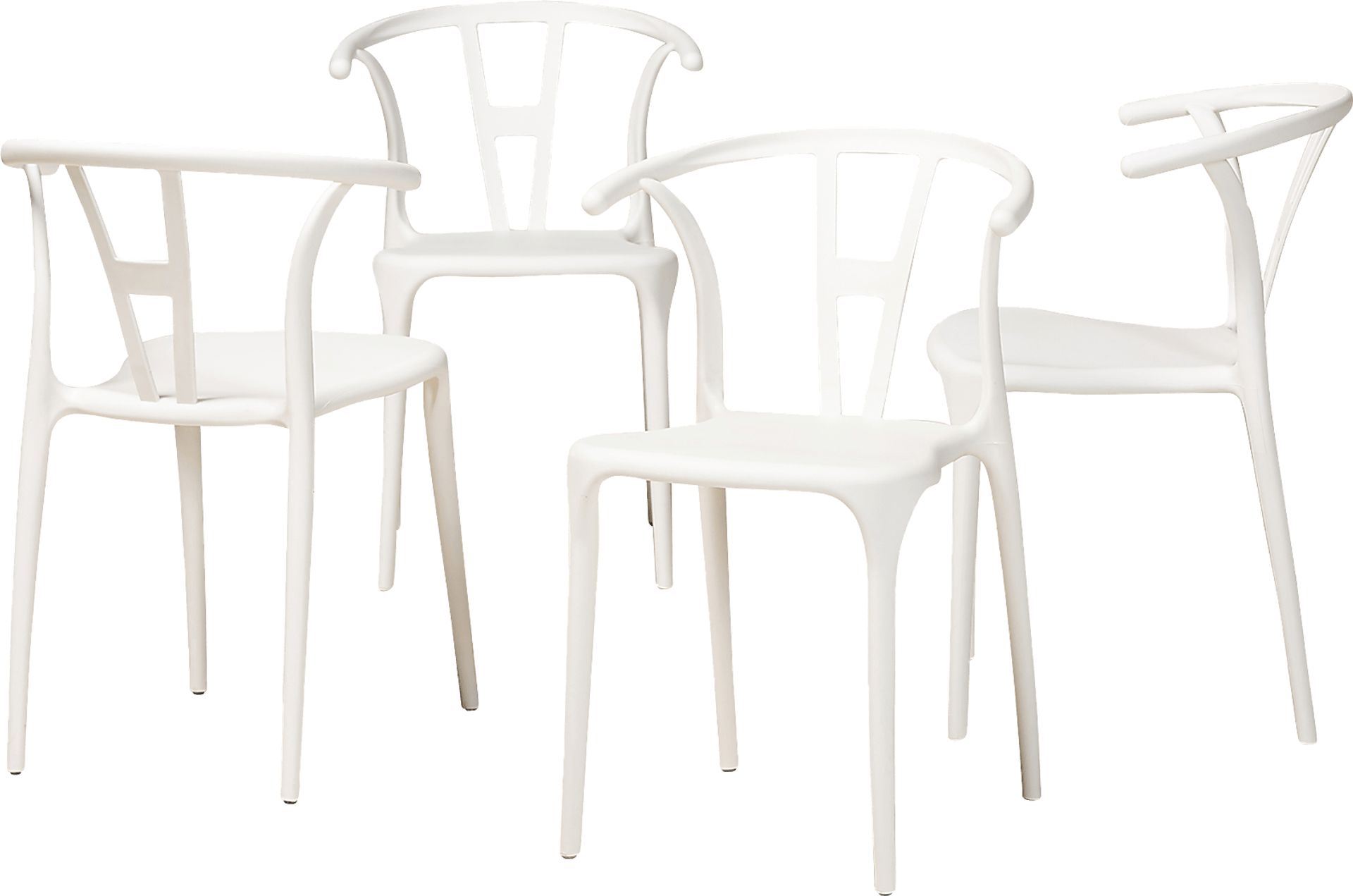 Valverde White Arm Chair, Set of 4 - Image 1