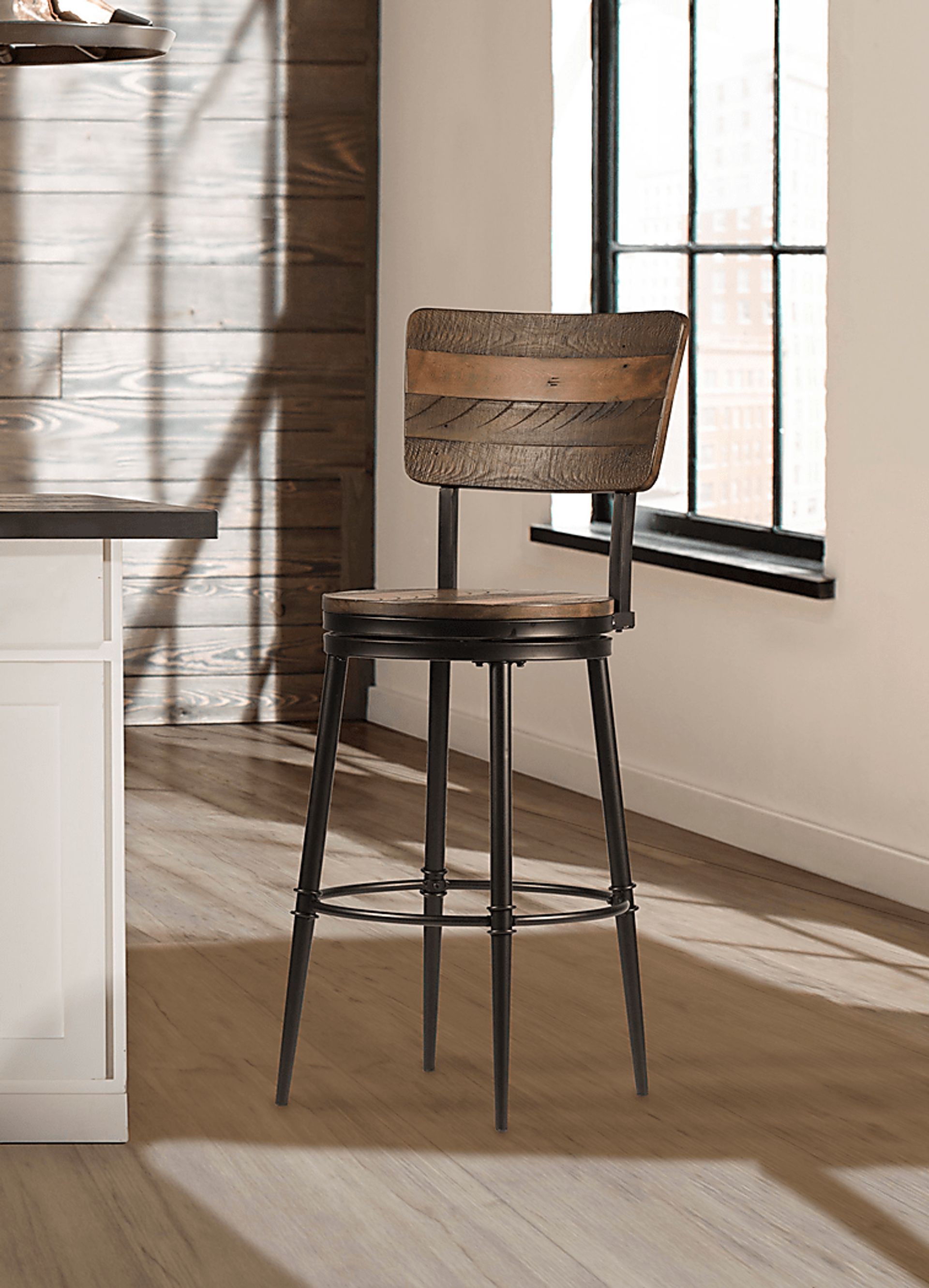 Valyermo Brown Swivel Counter Height Stool - Image 7