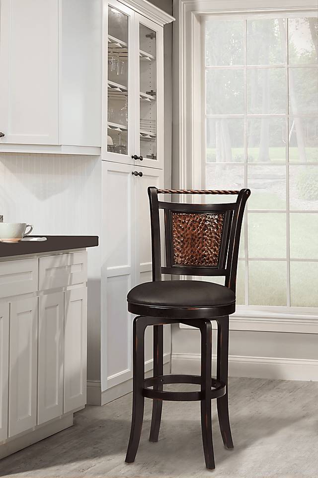 Vanburgh Black Swivel Counter Height Stool - Thumbnail - Image 2