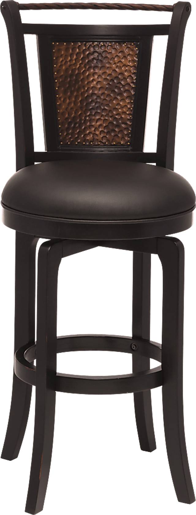 Vanburgh Black Swivel Counter Height Stool - Thumbnail - Image 1