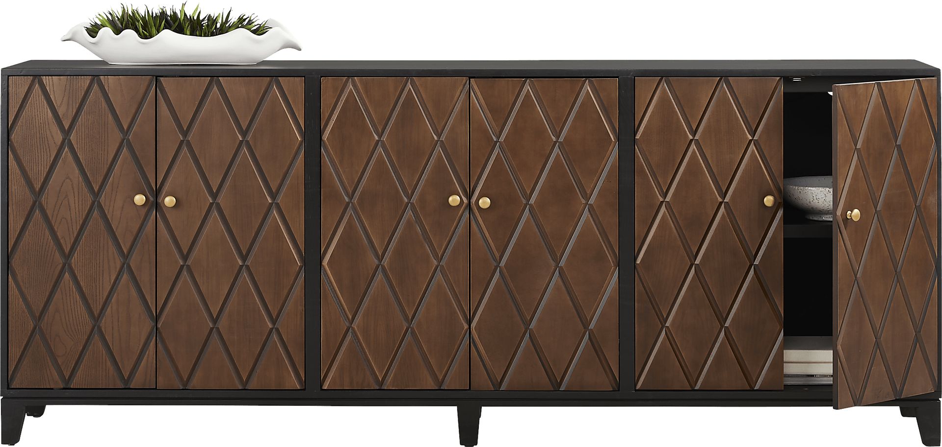 Vance Black 90 in. Credenza - Image 2