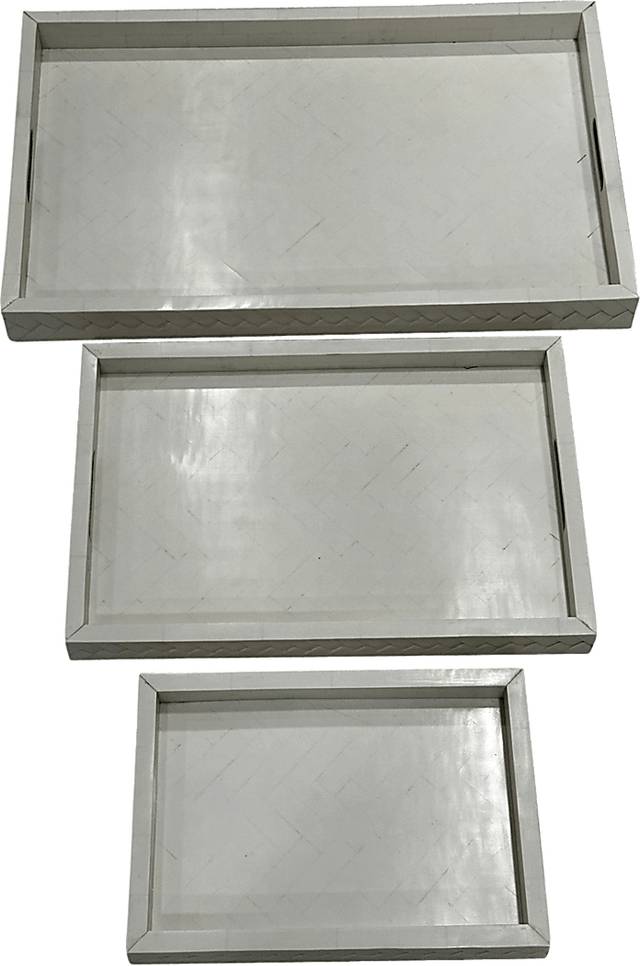 Vanderpoel Ivory Tray, Set of 3 - Thumbnail - Image 1