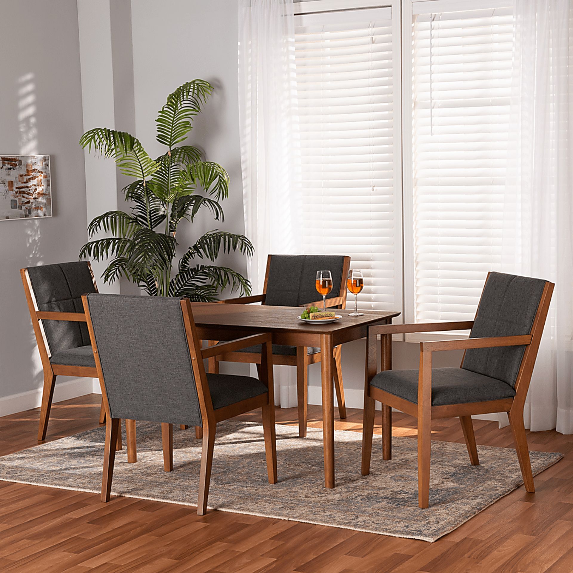 Vanehu Dark Gray 5 Pc Dining Set - Image 7