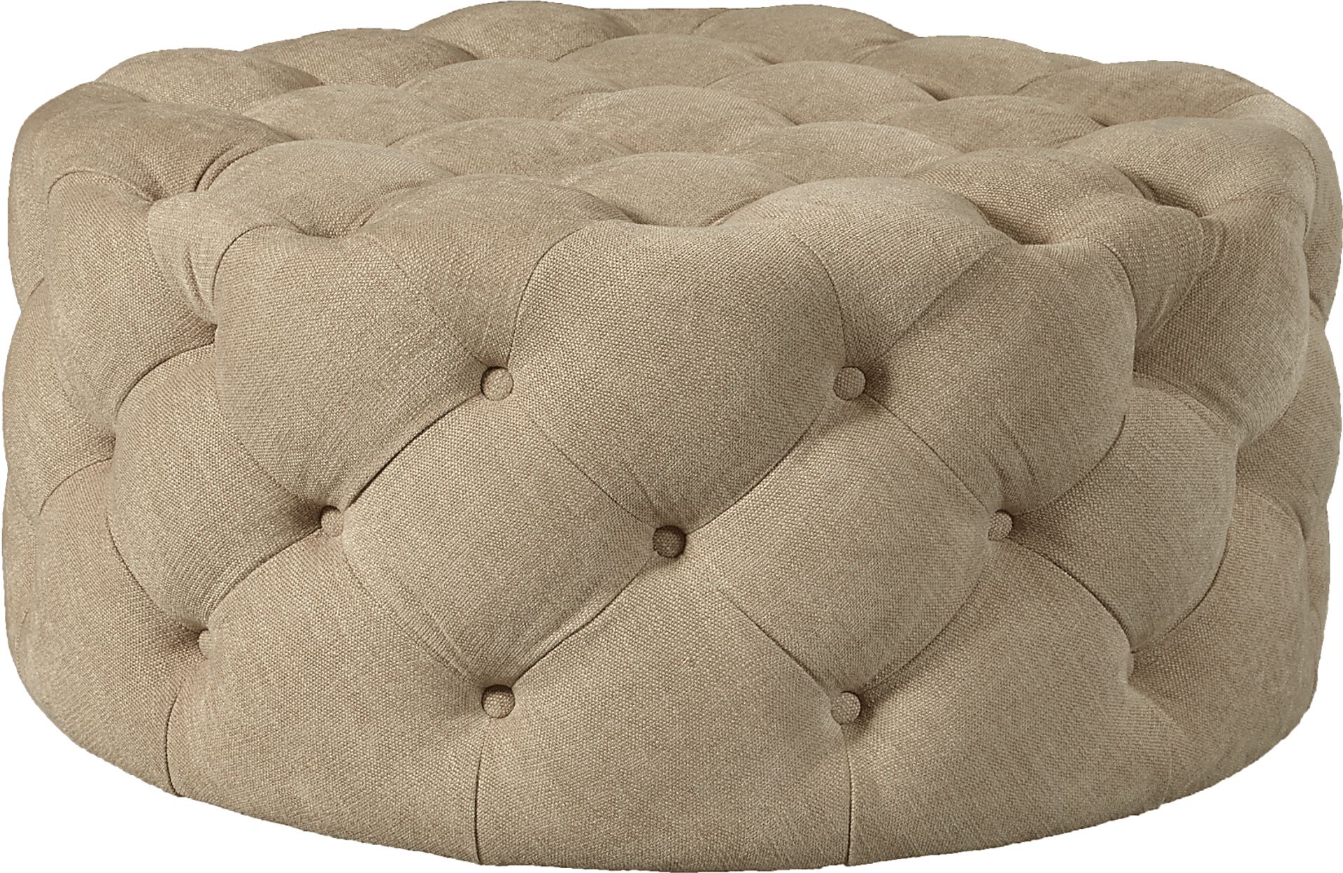 Vanessa Light Brown Cocktail Ottoman - Image 1