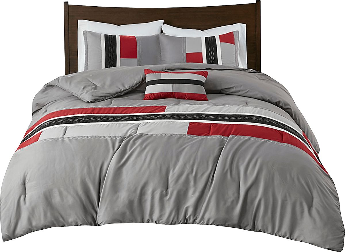 Vania Red Twin Comforter Set Rooms to Go
