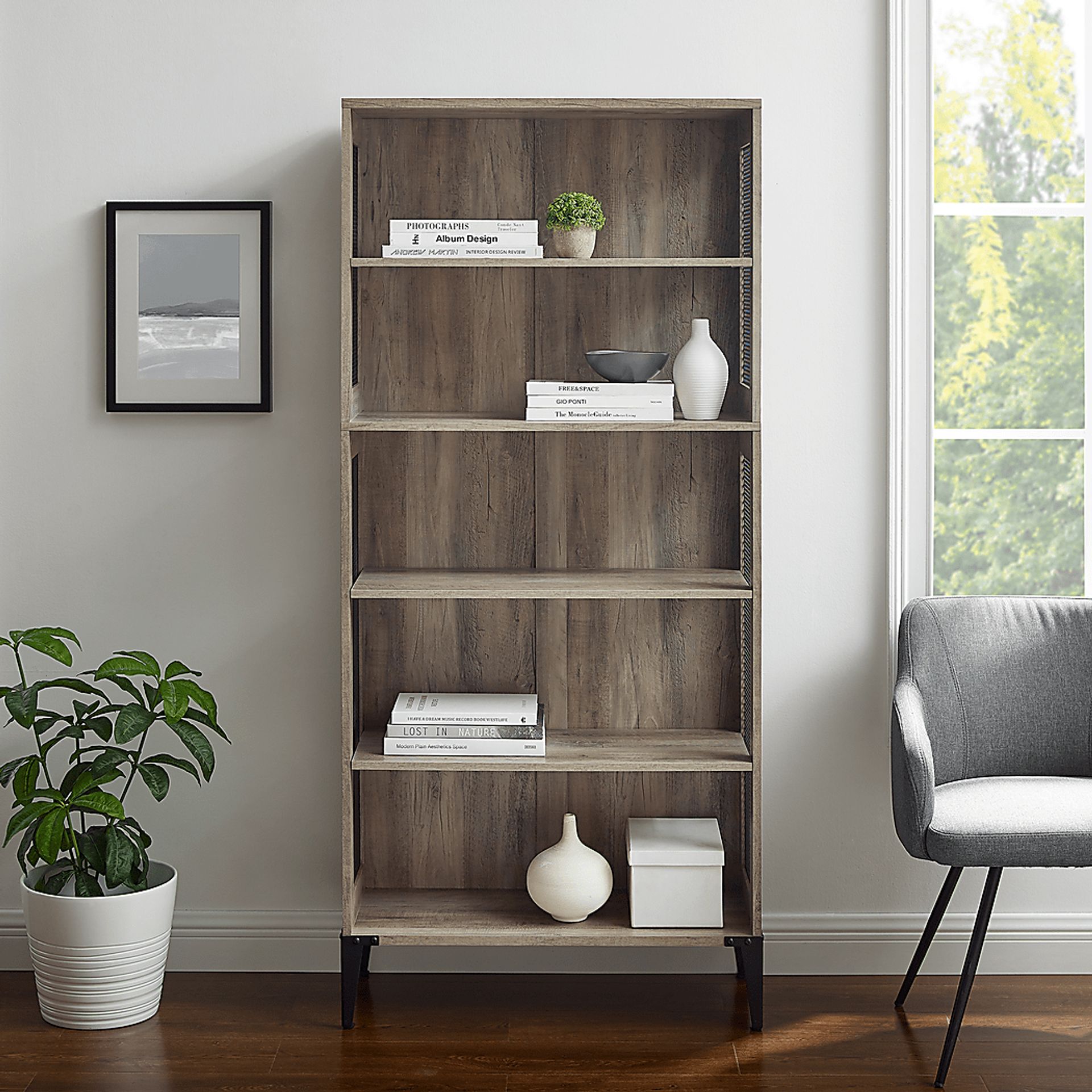 Vardall Gray Bookcase - Image 5