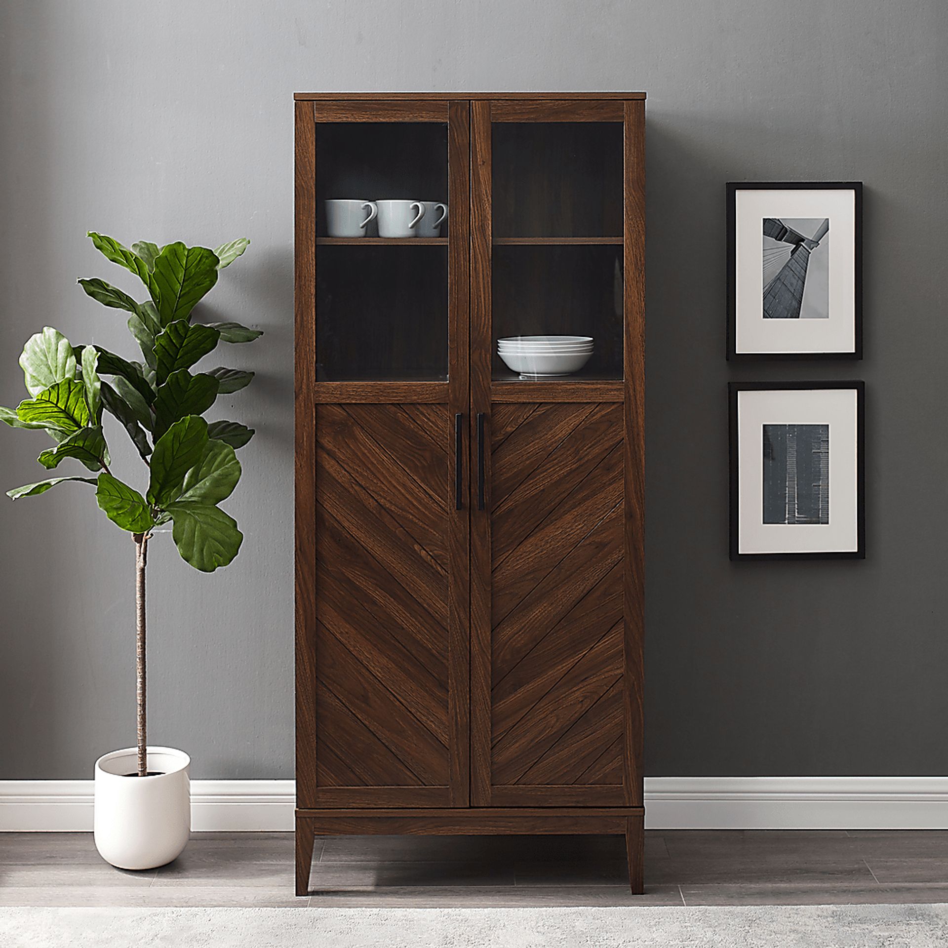 Vargon Walnut China Cabinet - Image 2