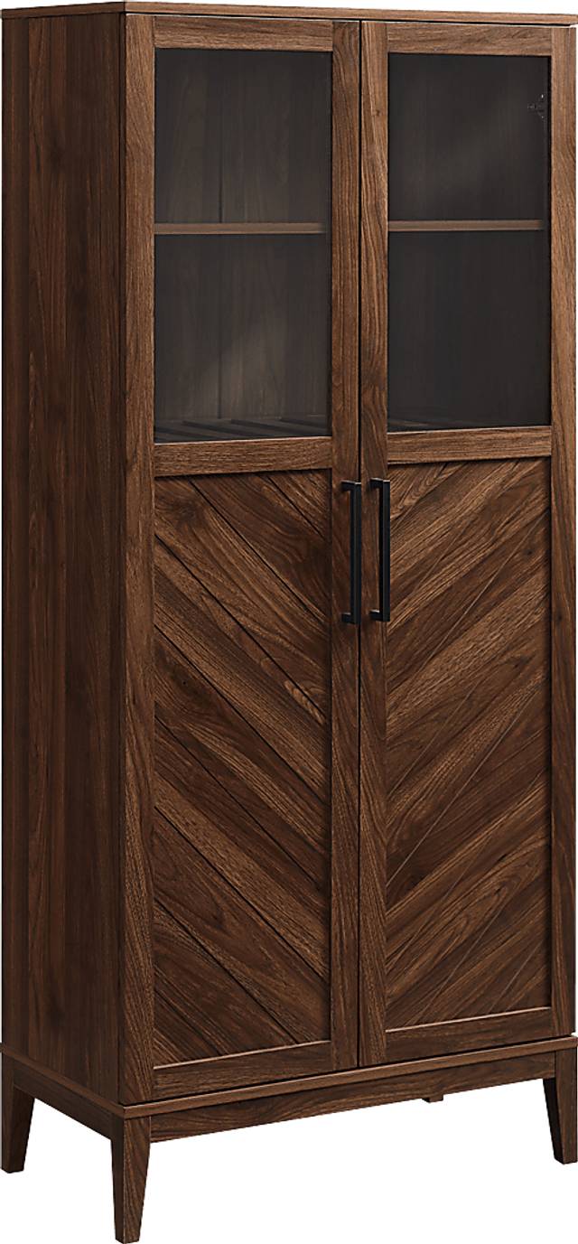 Vargon Walnut China Cabinet - Thumbnail - Image 1