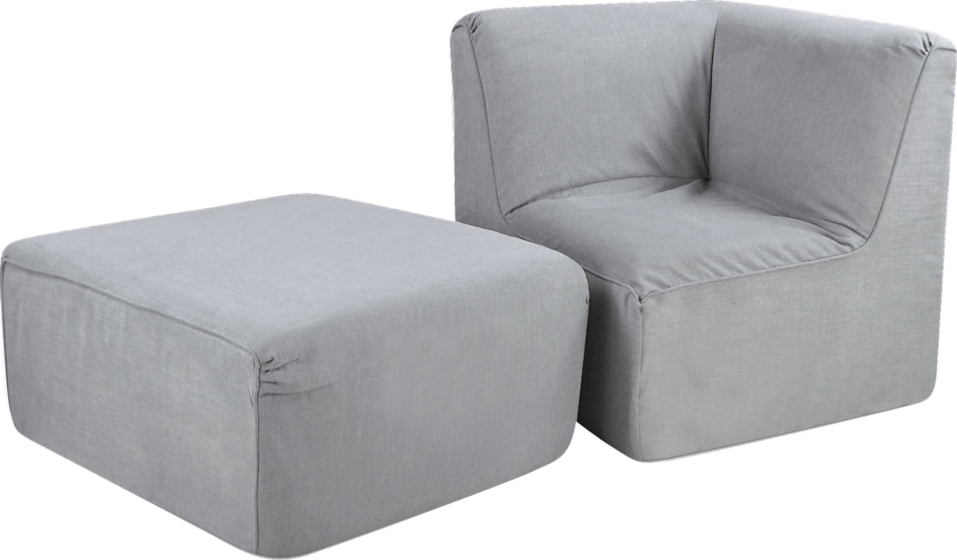 Varian Tween Gray Corner Chair and Ottoman - Image 1