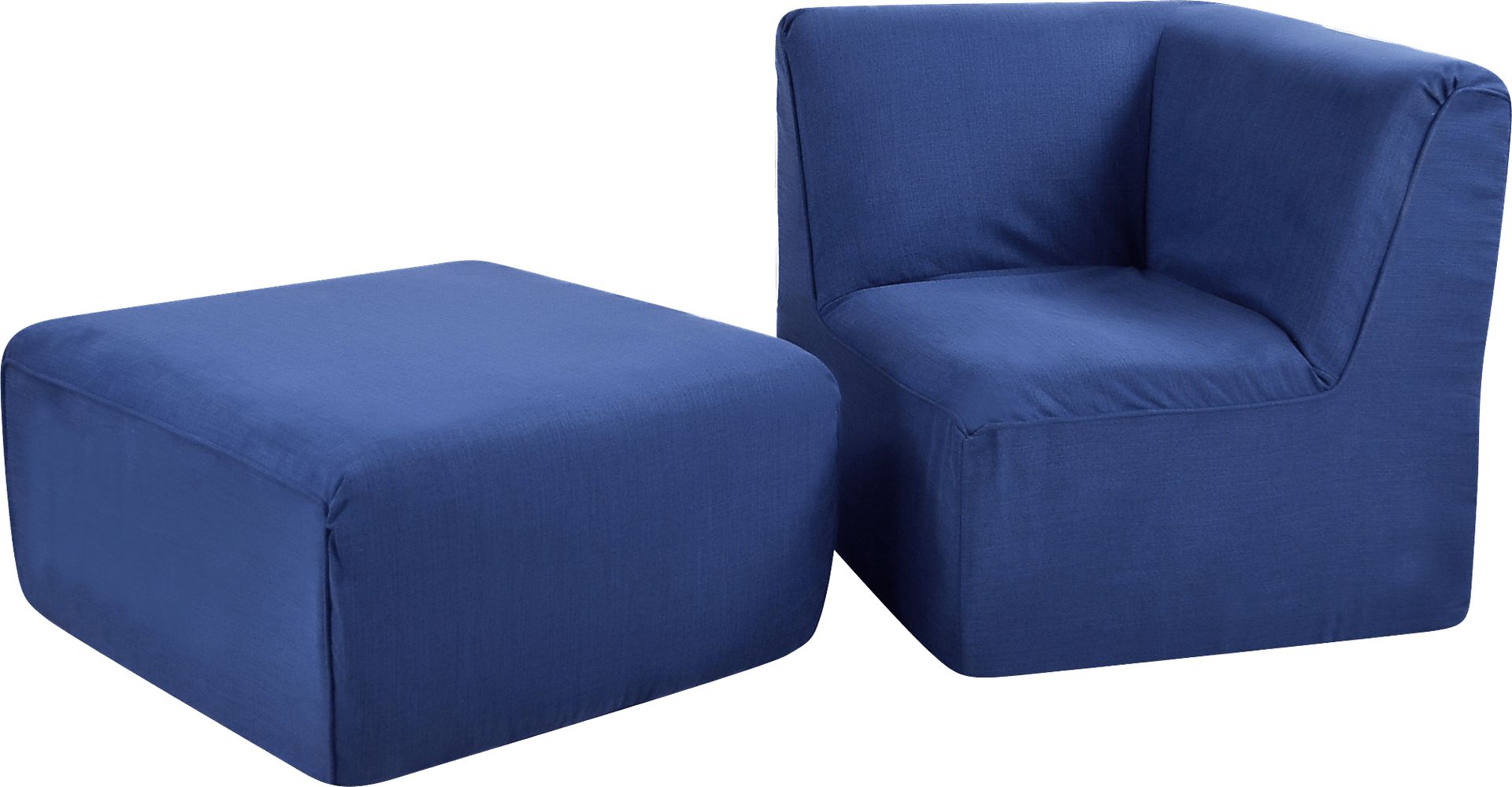 Varian Tween Navy Corner Chair and Ottoman - Image 1