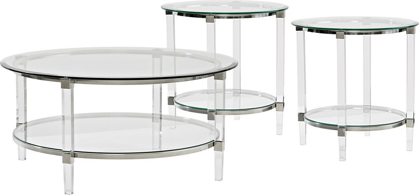 Varna Silver 3 Pc Round Table Set