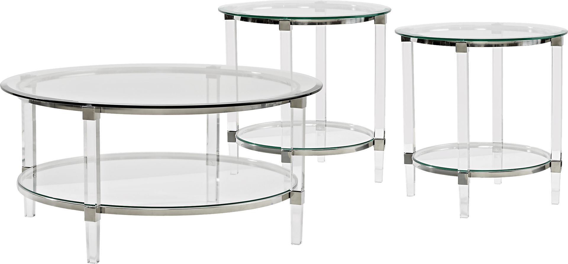 Varna Silver 3 Pc Round Table Set - Image 1