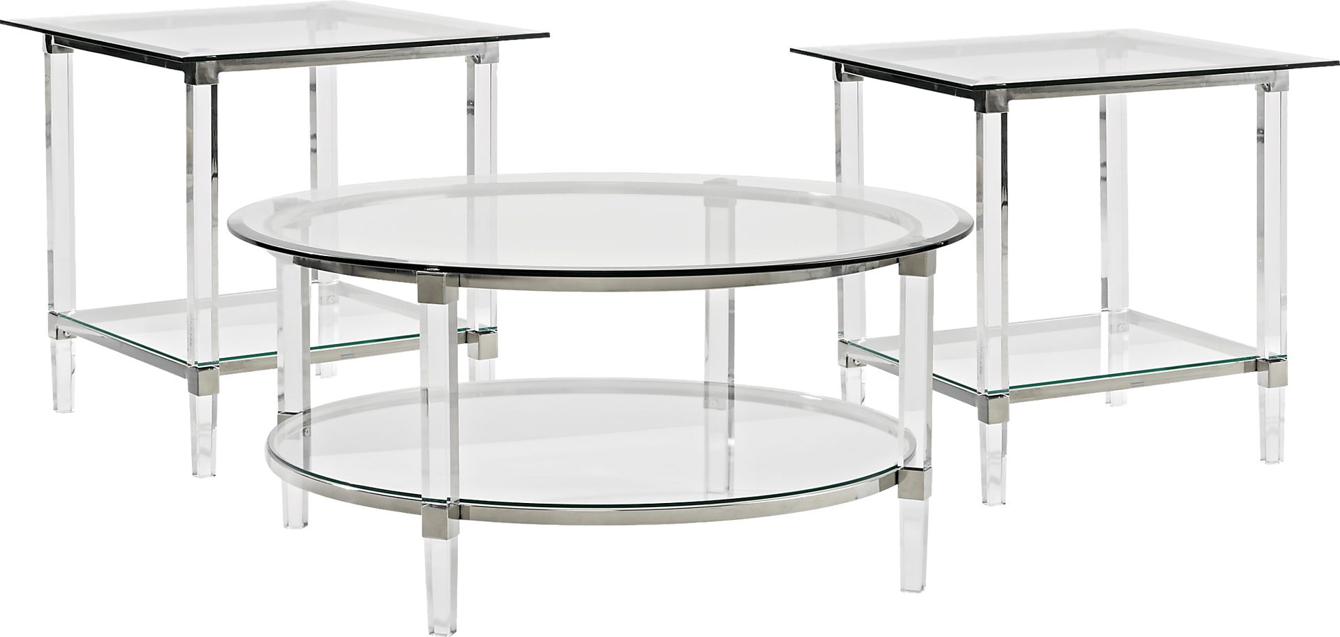 Varna Silver 3 Pc Table Set - Image 1