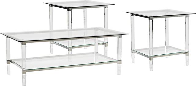 Varna Silver 3 Pc Rectangle Table Set - Thumbnail - Image 1