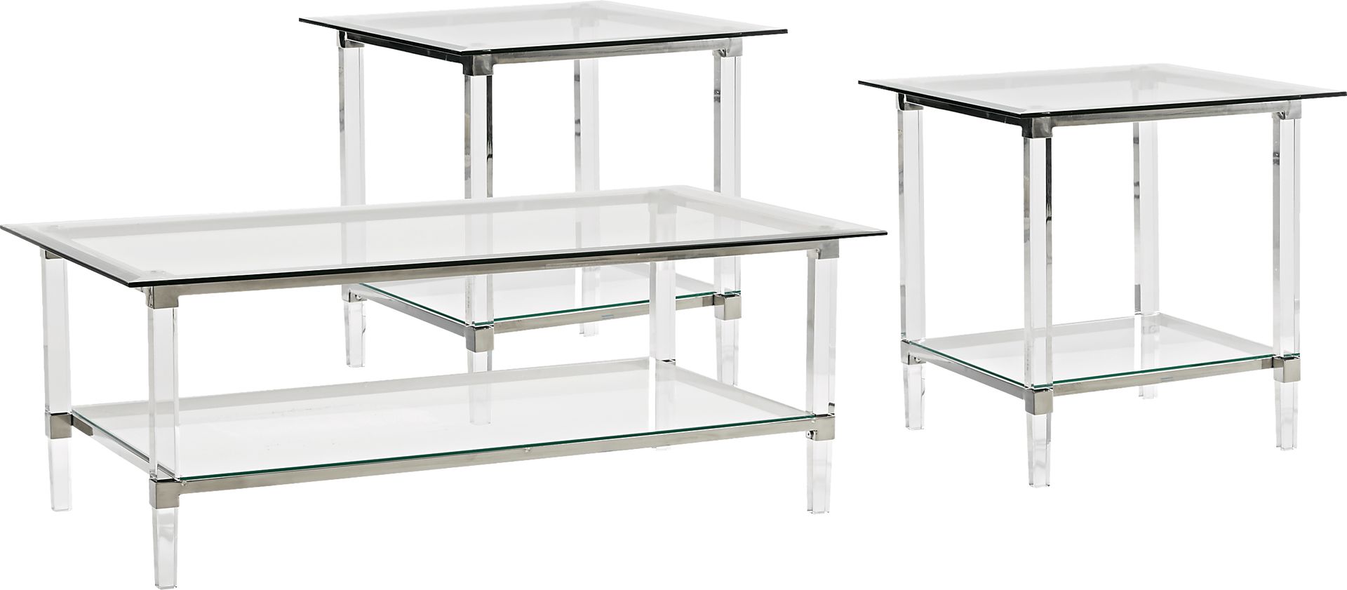 Varna Silver 3 Pc Rectangle Table Set - Image 1