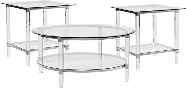 Varna Silver 3 Pc Table Set - Thumbnail - Image 1