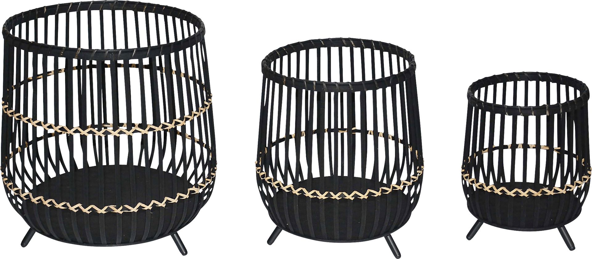 Varnedoe Black Planter, Set of 3 - Image 1