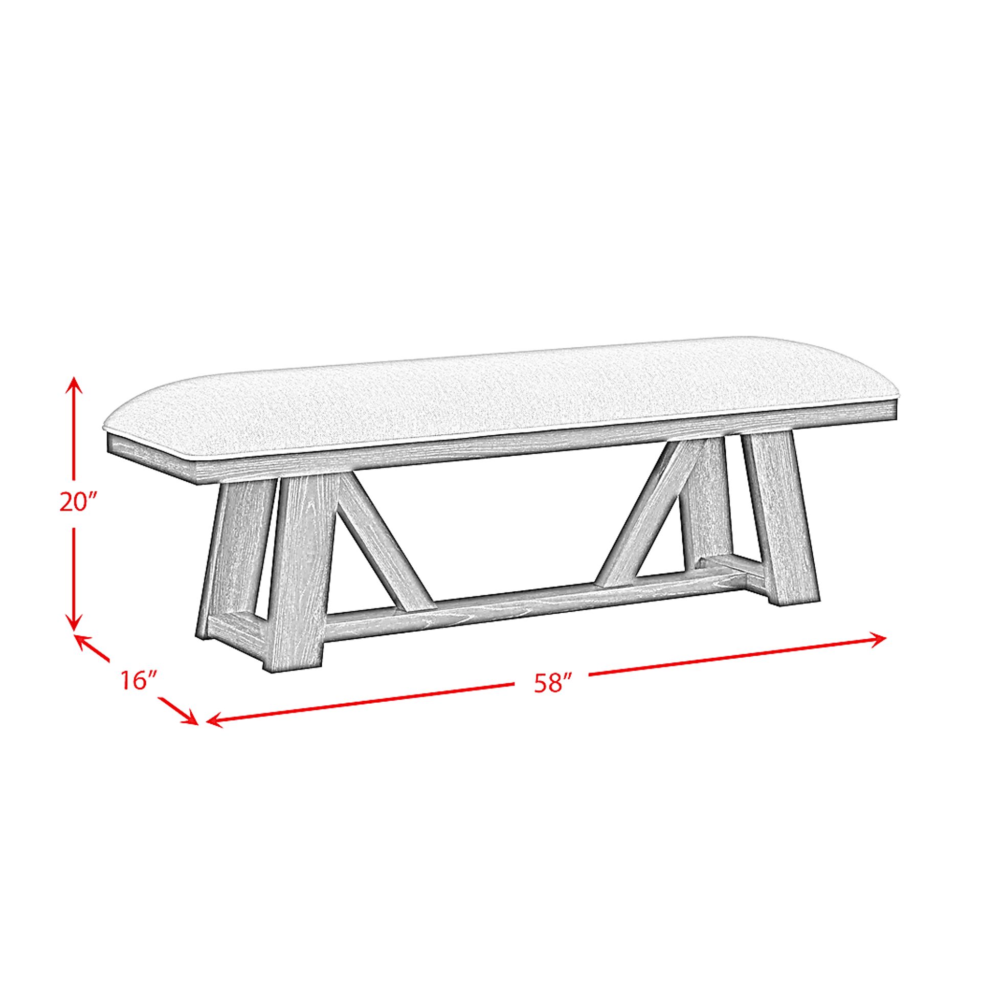 Varos Gray Bench - Image 2