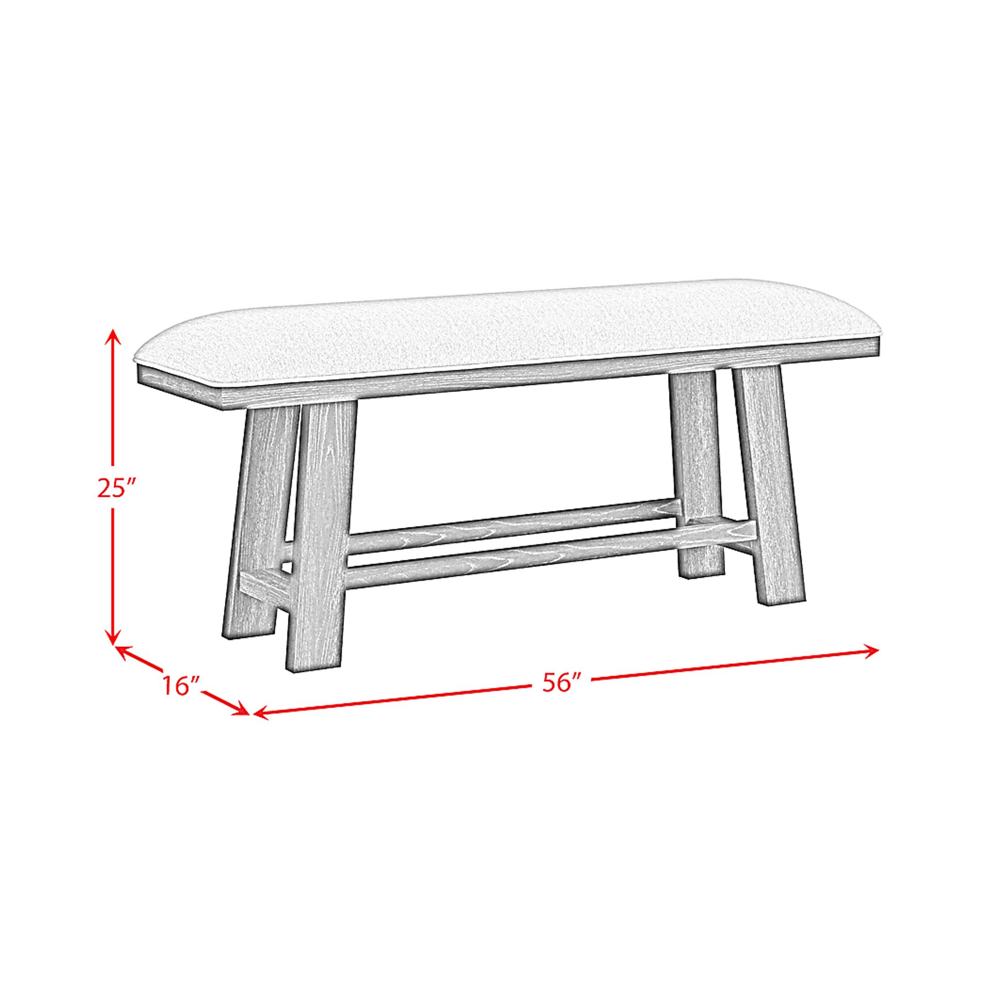Varos Gray Counter Height Bench - Image 2