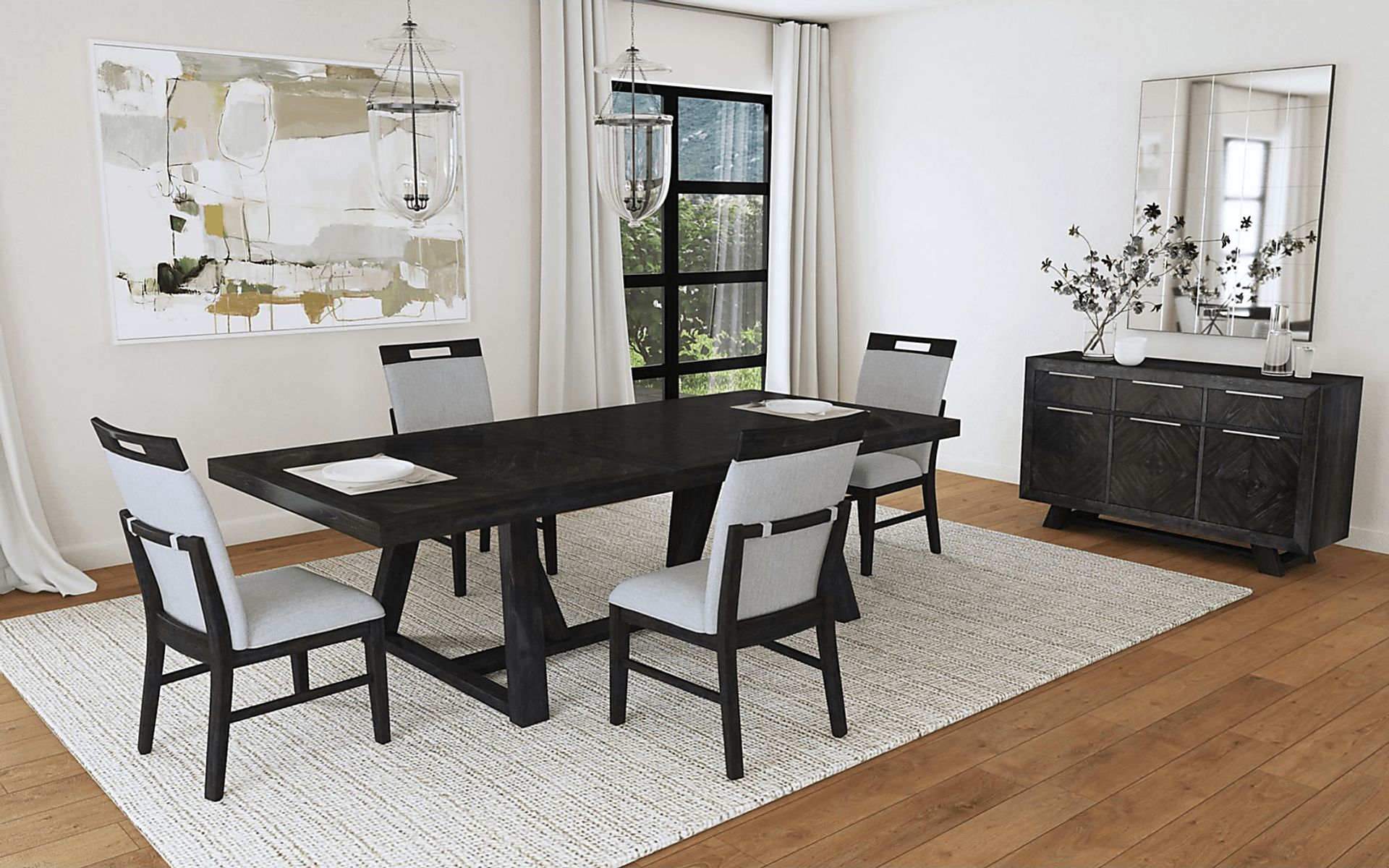 Varos Gray Side Chair, Set of 2 - Image 2