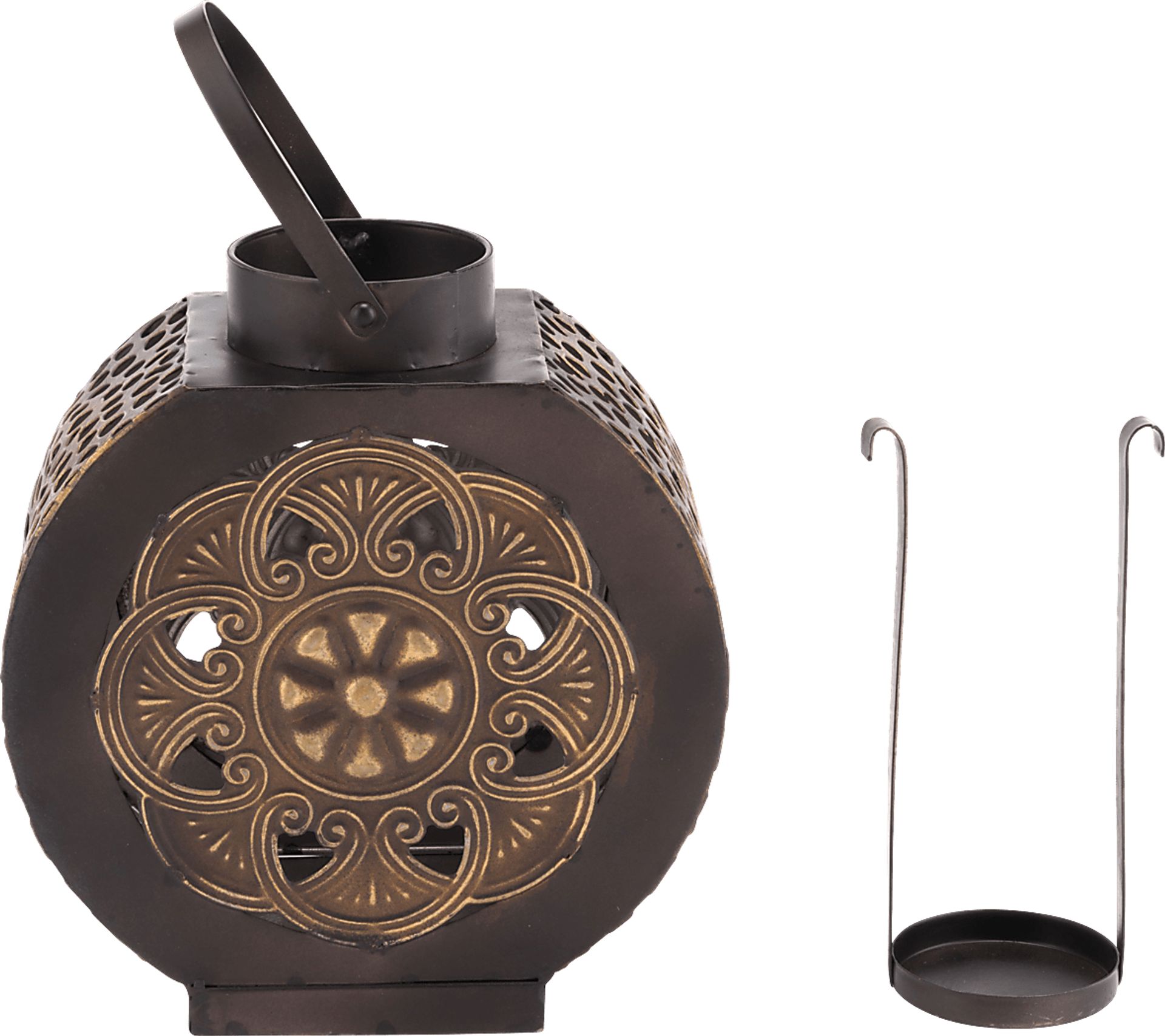 Varsha Black and Gold Small Outdoor Lantern - Image 2