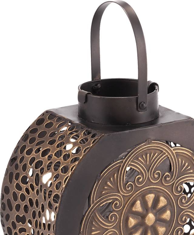 Varsha Black and Gold Small Outdoor Lantern - Thumbnail - Image 3