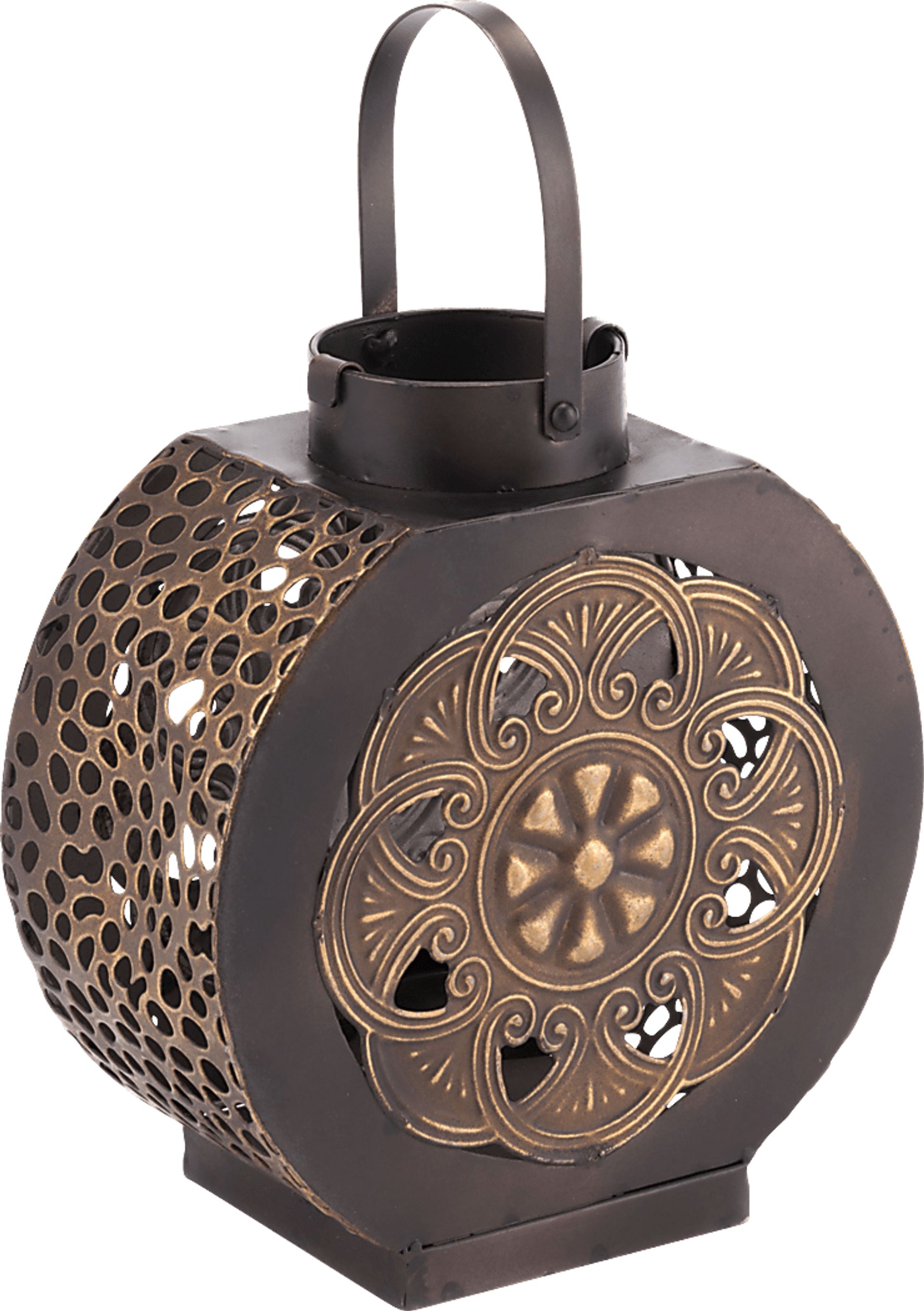 Varsha Black and Gold Small Outdoor Lantern - Image 1