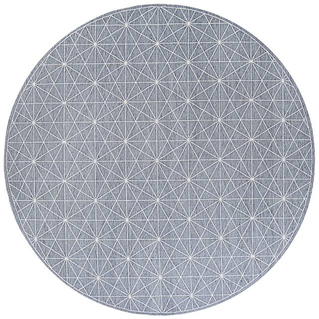 Vast Galaxy Gray 7'10 Round Indoor/Outdoor Rug - Thumbnail - Image 1