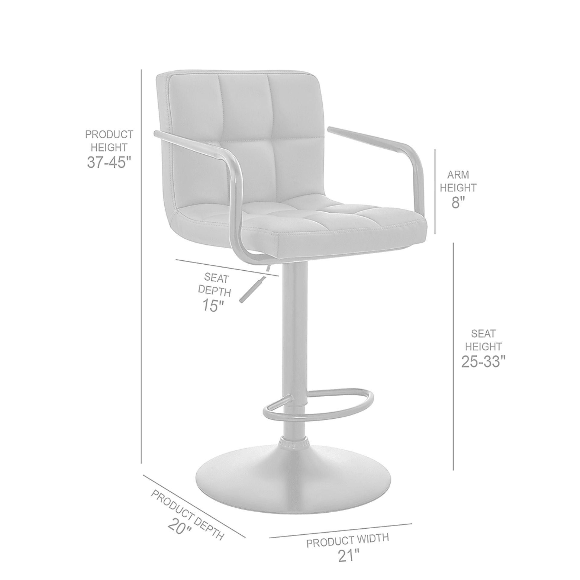 Vauthier Gray Bar Stool - Image 9