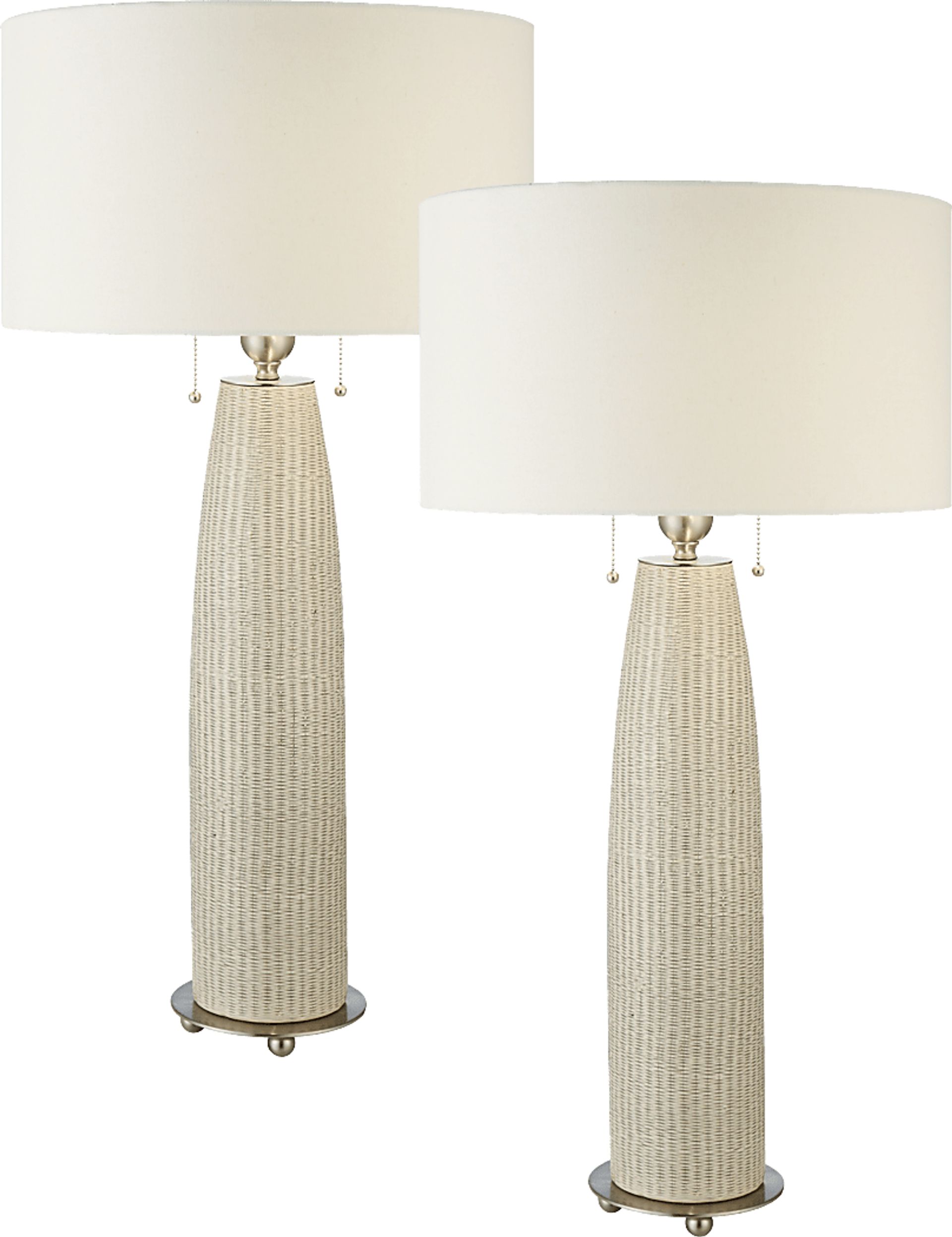Vauxhall Landing Beige Table Lamps, Set of 2 - Image 1