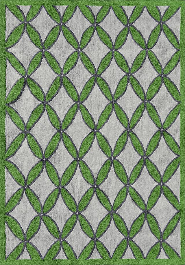 Vaveil Green 5' x 7' Indoor/Outdoor Rug - Thumbnail - Image 1
