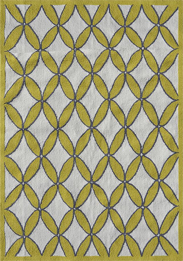 Vaveil Yellow 5' x 7' Indoor/Outdoor Rug - Thumbnail - Image 1