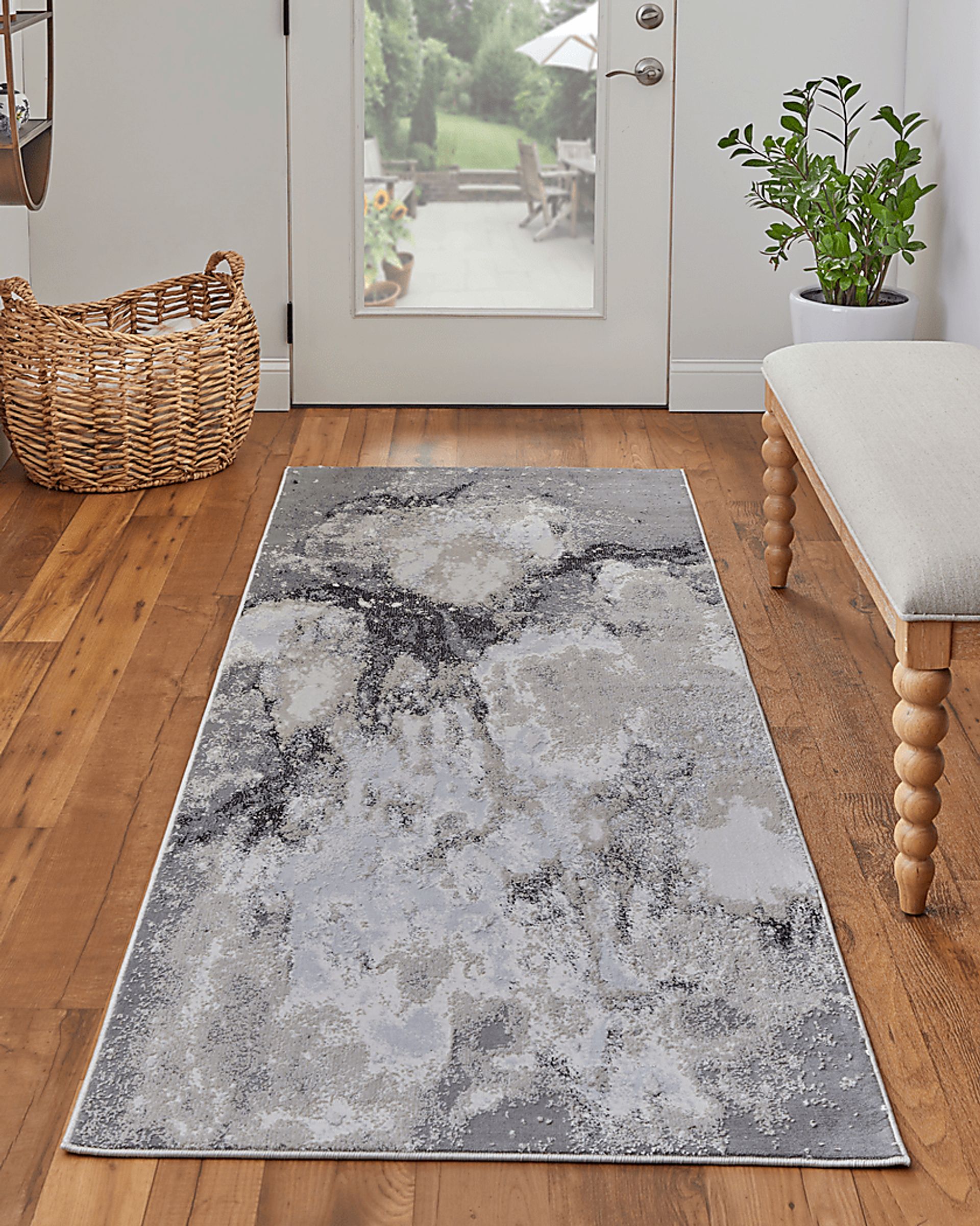 Vaves Gray 2'10 x 7'10 Runner Rug - Image 2