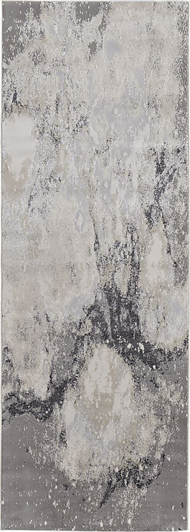 Vaves Gray 2'10 x 7'10 Runner Rug