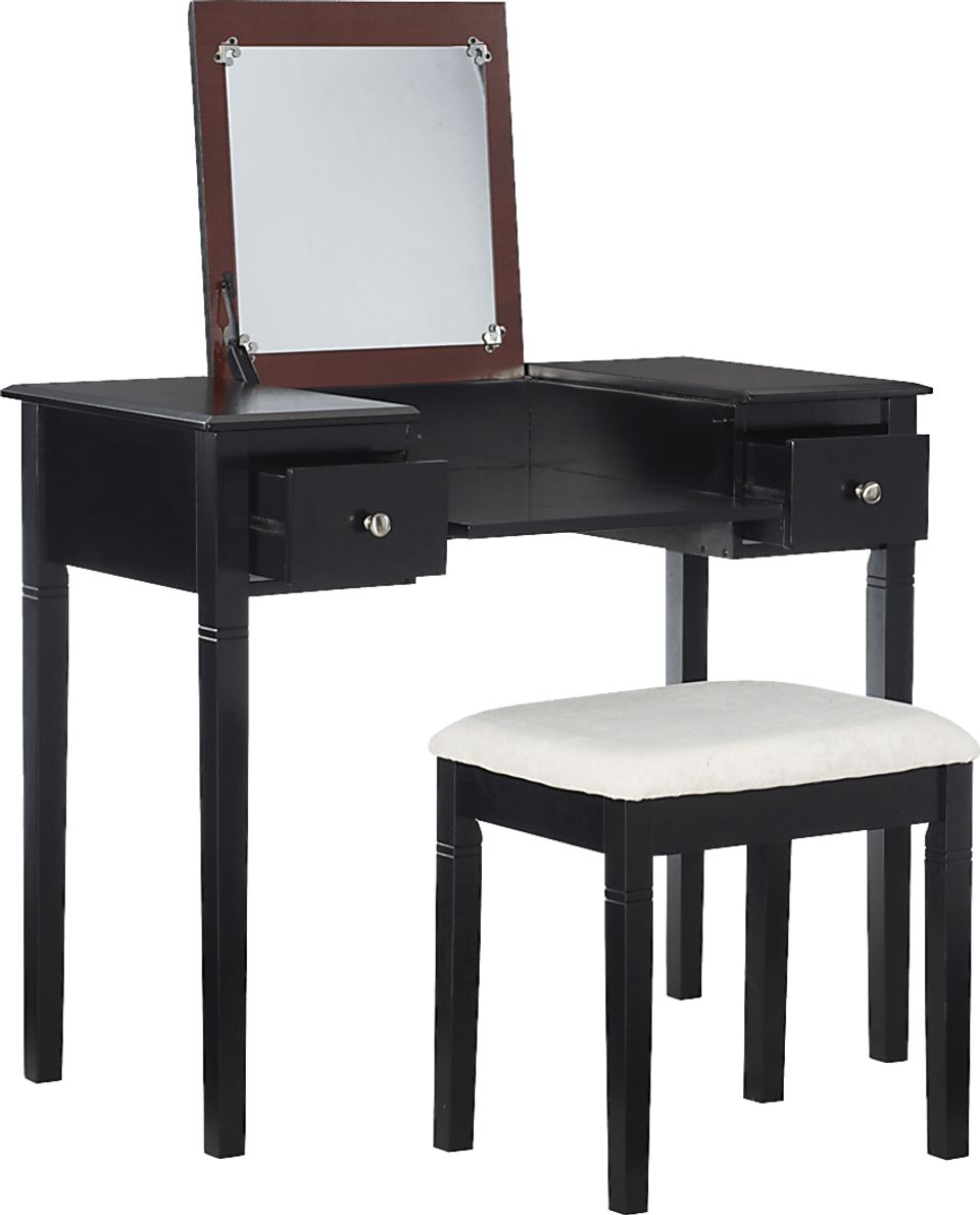 Veazey Black Vanity Set