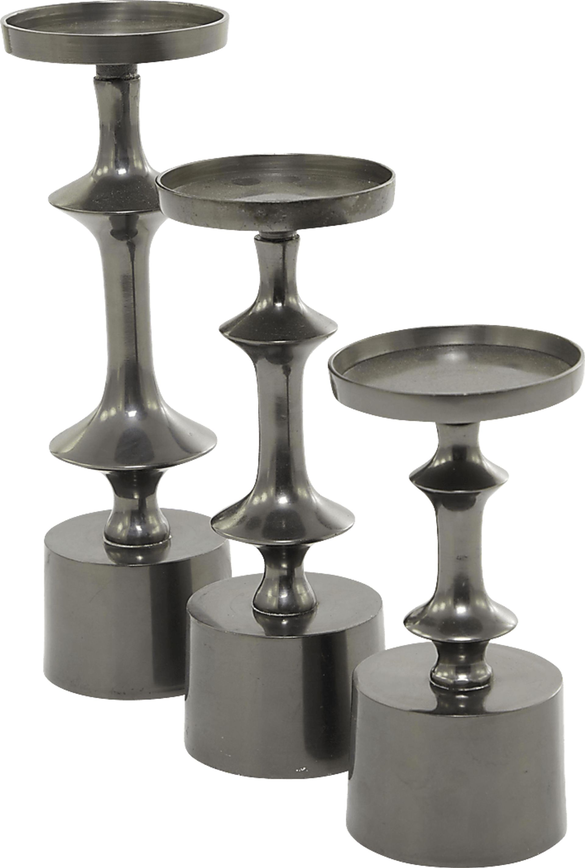 Vebius Black Candle Holder, Set of 3 - Image 4