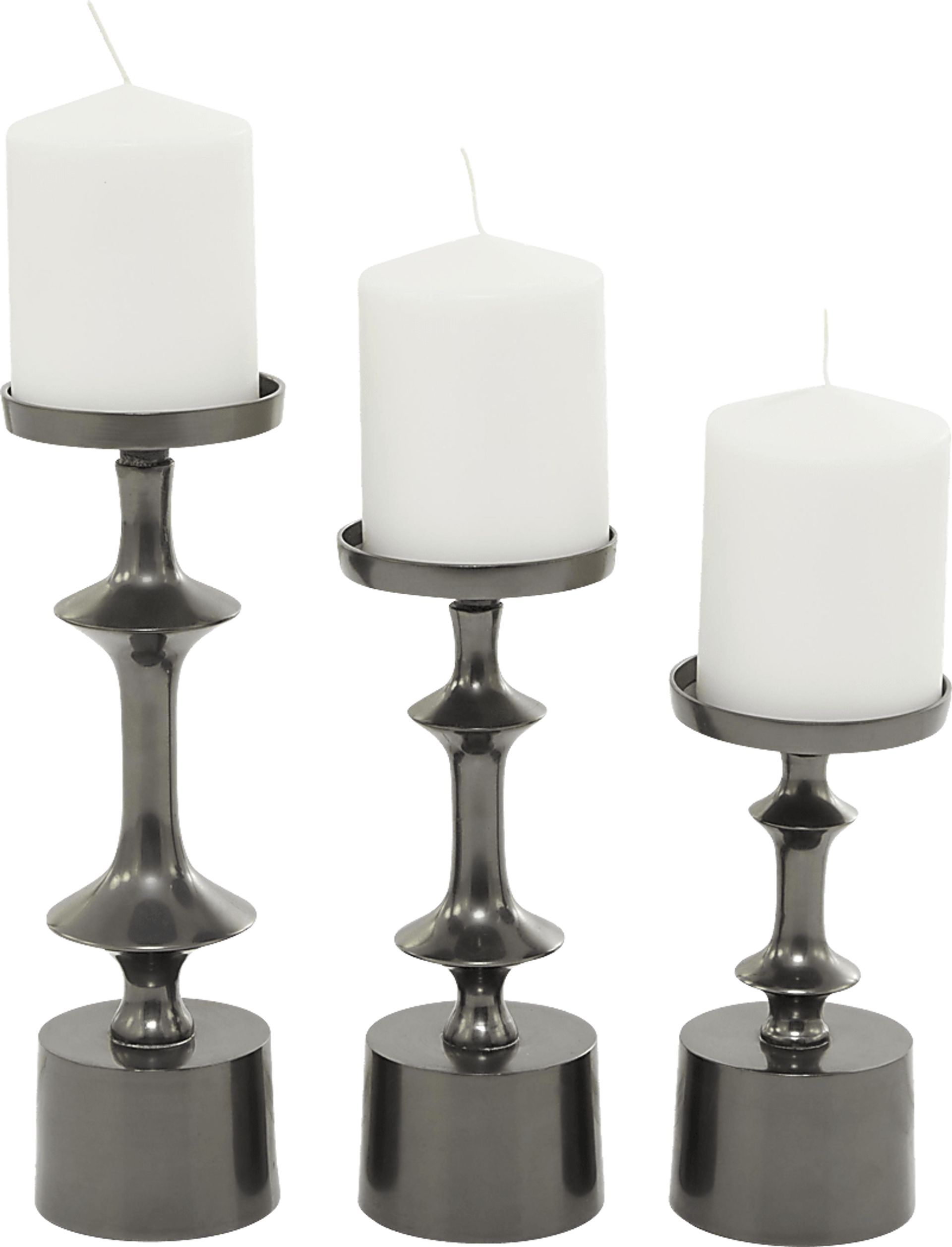 Vebius Black Candle Holder, Set of 3 - Image 1