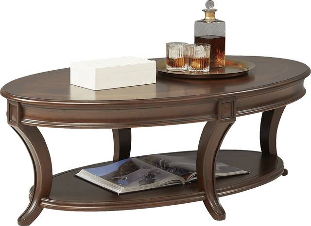 Veckerton Brown Cherry Cocktail Table - Thumbnail - Image 1