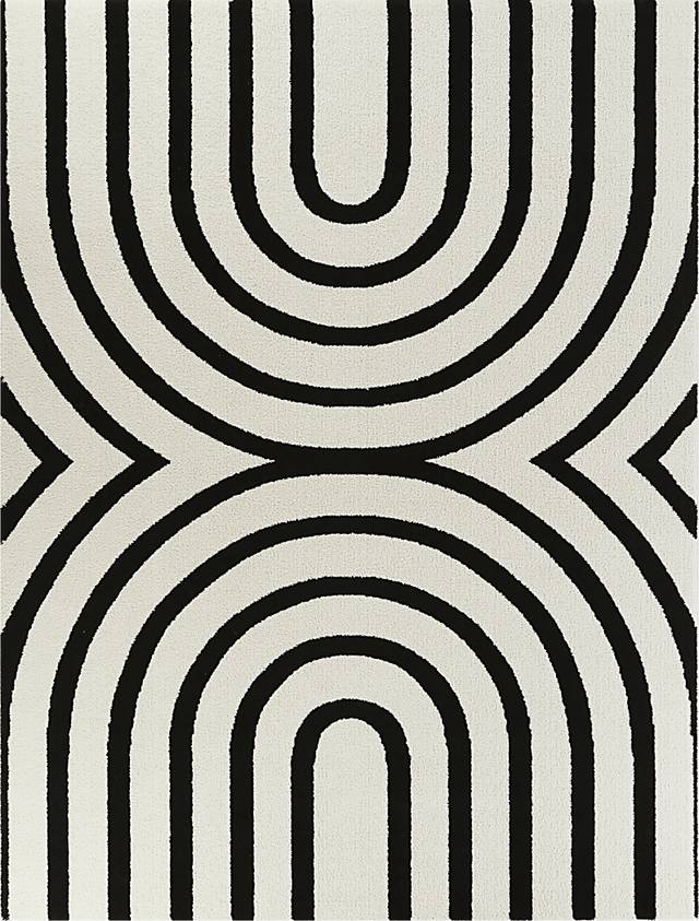 Vedand Black/White 7'10 x 10' Rug - Thumbnail - Image 1