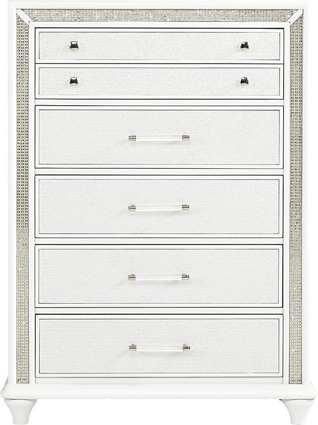 Vegas White 8 Pc Queen Panel Bedroom - Thumbnail - Image 7