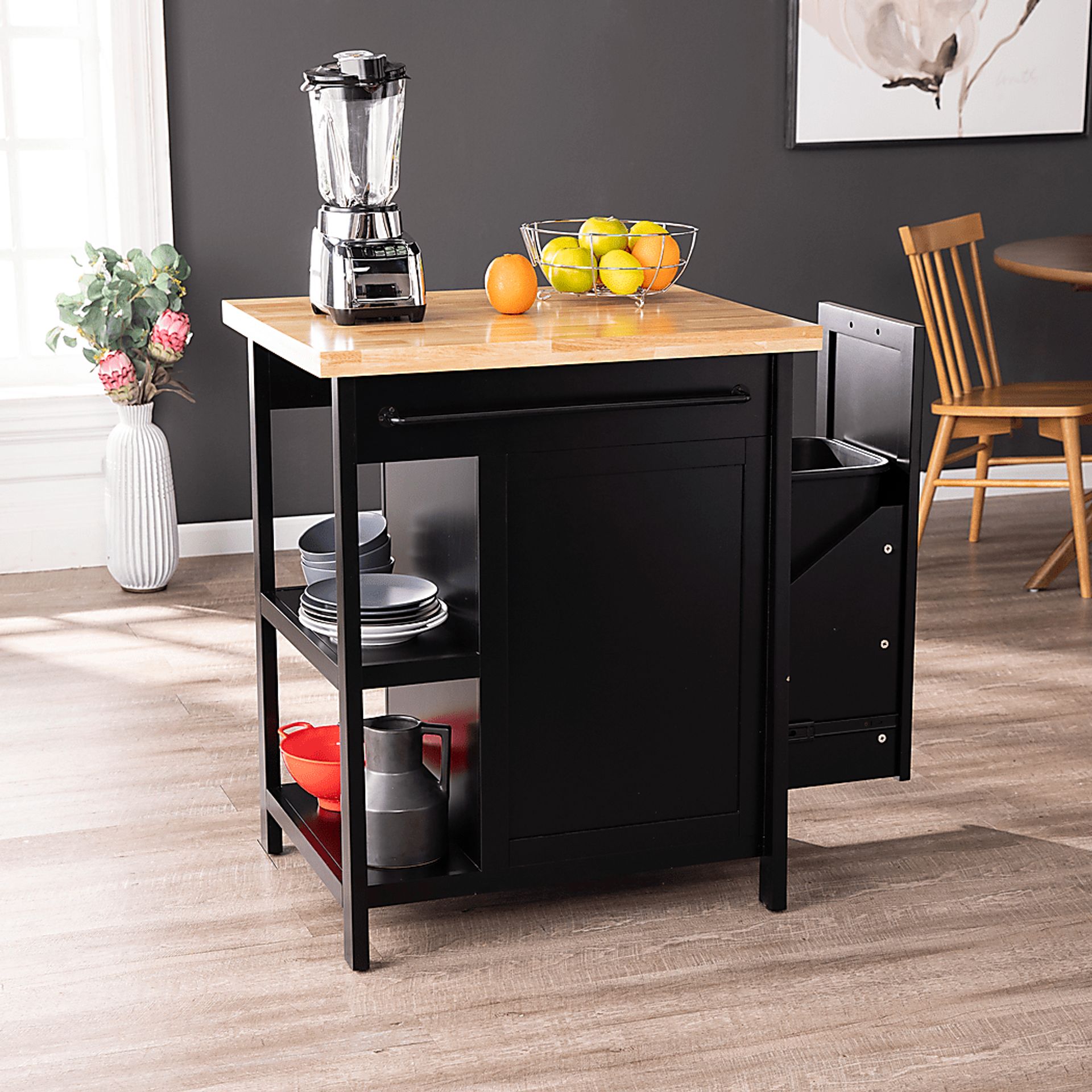 Velmont Black Kitchen Island - Image 5