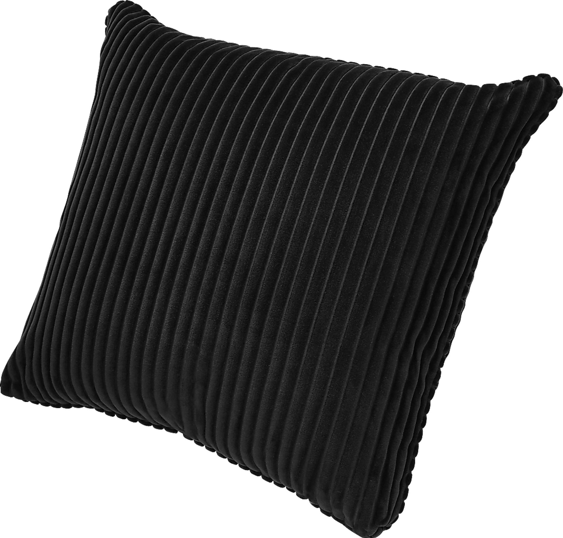 Velvet Cord Black Pillow, Set of Two - Image 2