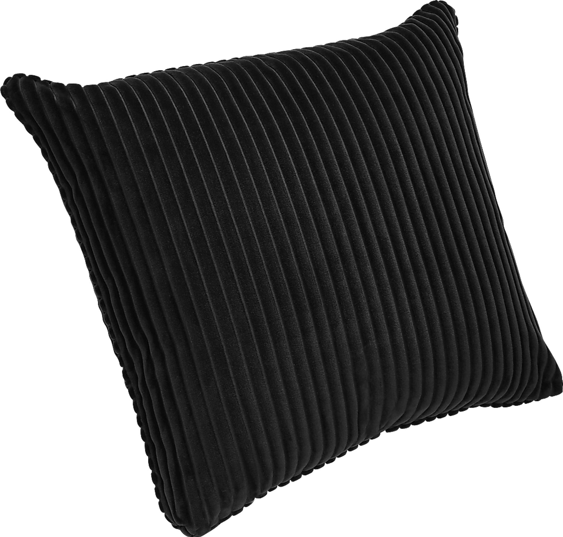 Velvet Cord Black Pillow, Set of Two - Image 3