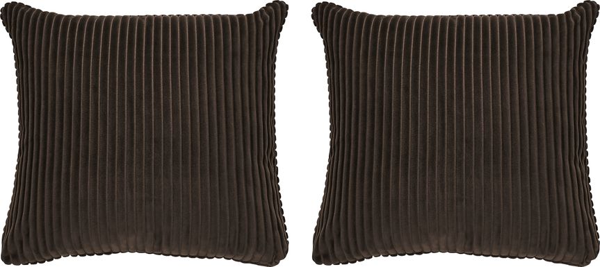 Velvet Cord Chocolate Pillow, Set of Two