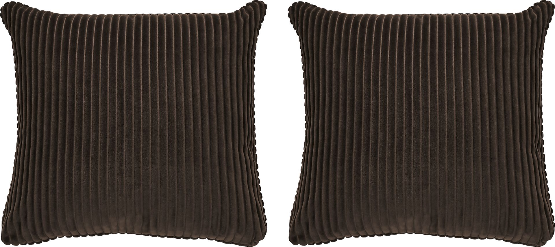 Velvet Cord Chocolate Pillow, Set of Two - Image 1
