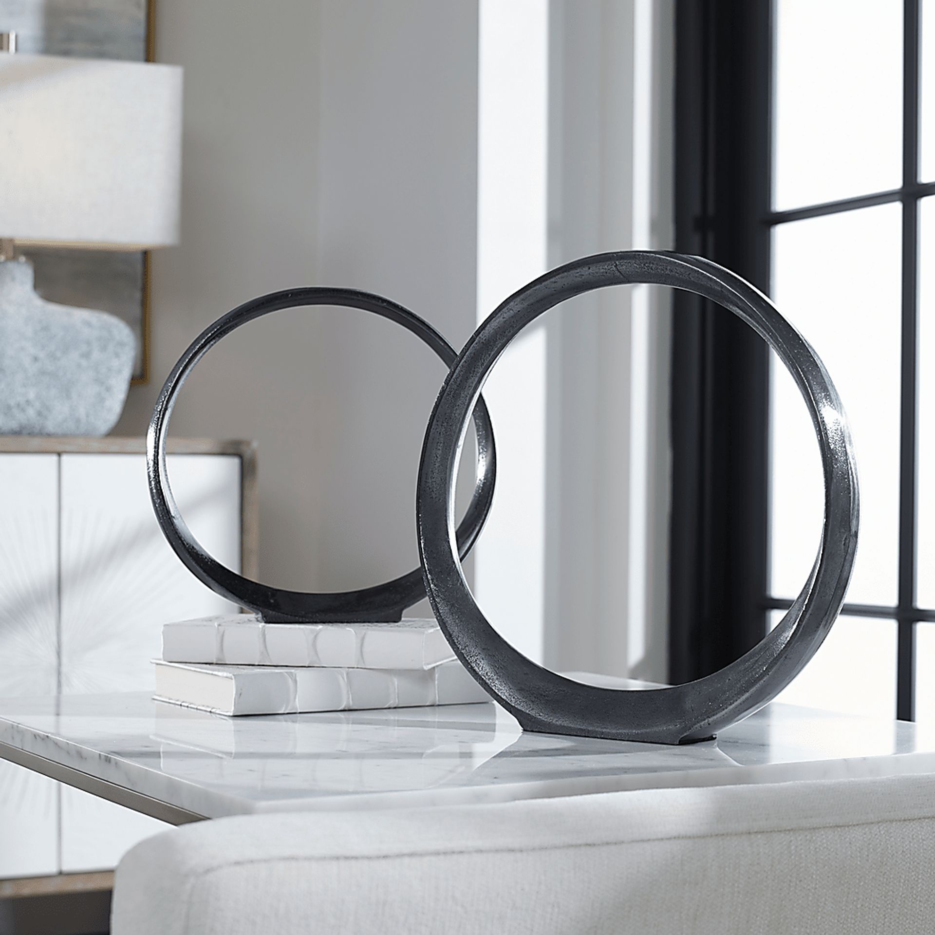 Venella Black Sculpture, Set of 2 - Image 2