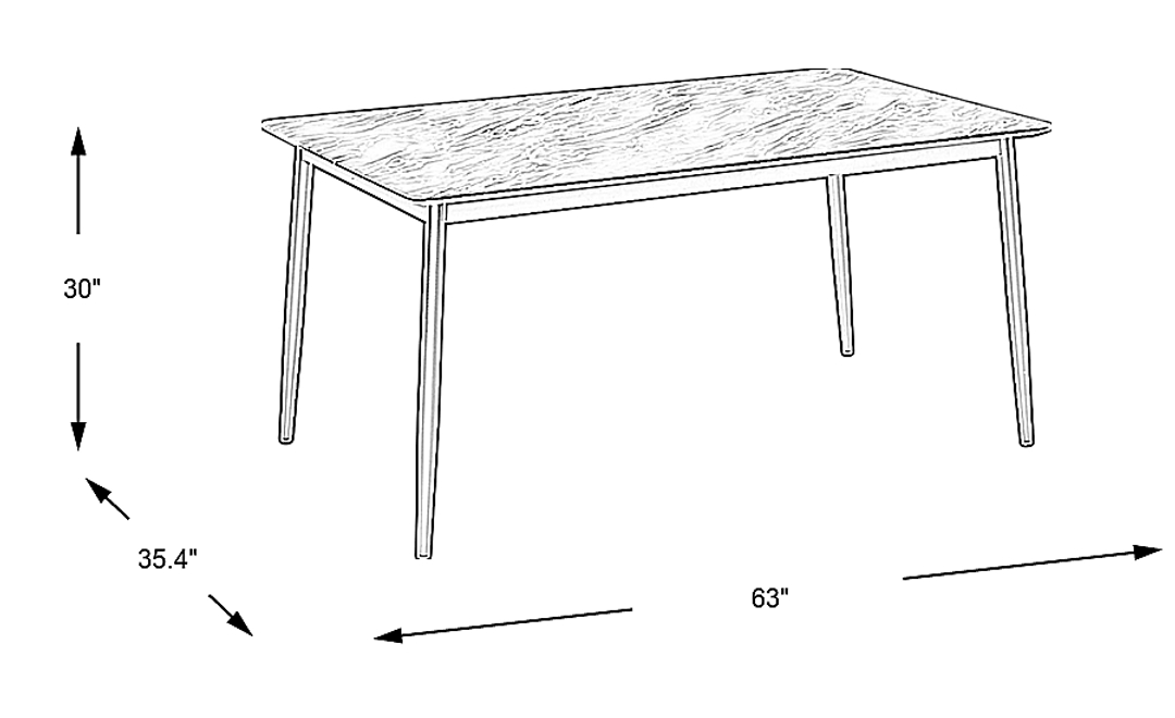 Venetian Court Gold Rectangle Dining Table